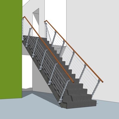 现代办公楼梯su模型