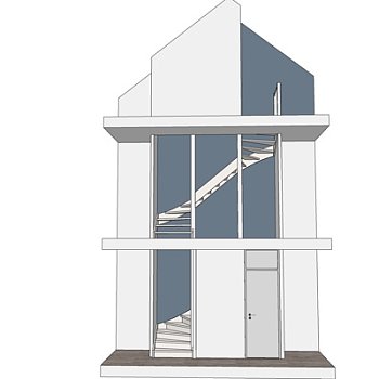 现代旋转楼梯su模型