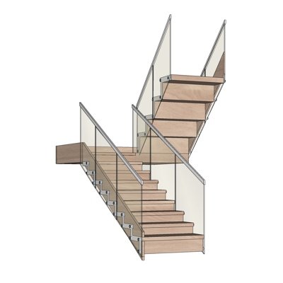 后现代玻璃楼梯su模型