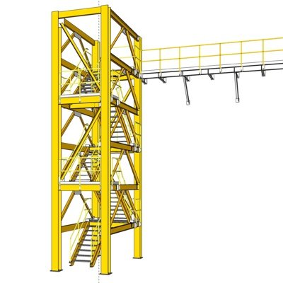 工业风铁艺楼梯组合su模型