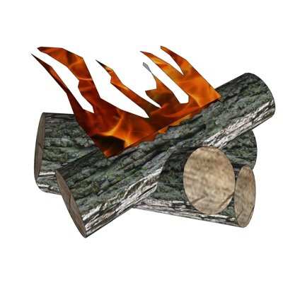 自然风篝火木材su模型