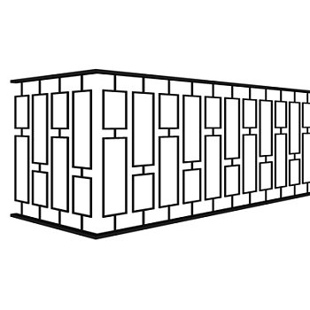 现代铁艺围栏su模型
