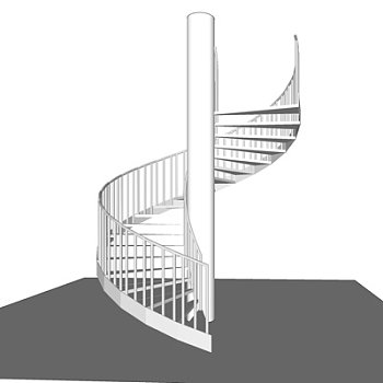 现代旋转楼梯su模型