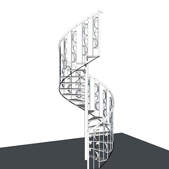 现代旋转楼梯su模型