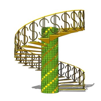 现代旋转楼梯su模型