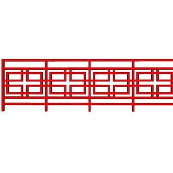 中式铁艺围栏su模型