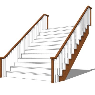 现代瓷砖楼梯su模型