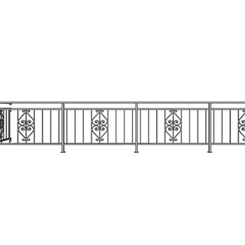 简欧铁艺围栏su模型