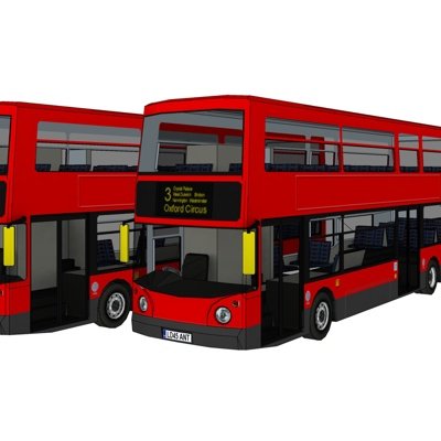 现代旅游巴士su模型