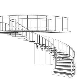 现代旋转楼梯su模型