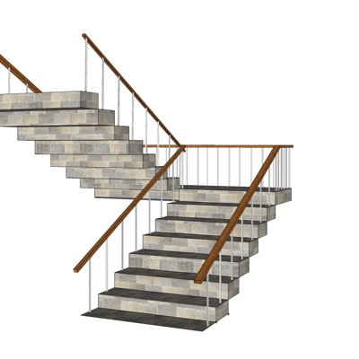 现代大理石楼梯su模型