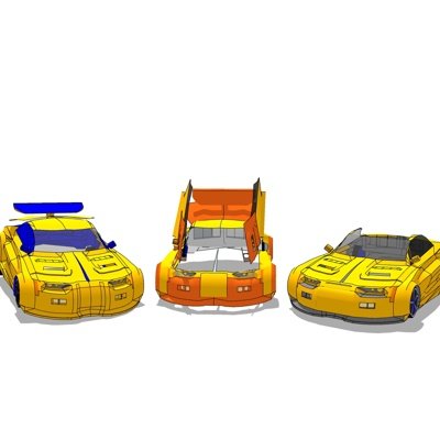 现代儿童跑车玩具su模型