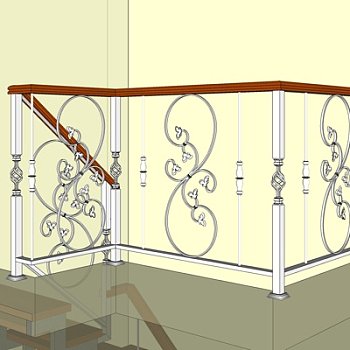 欧式铁艺护栏su模型