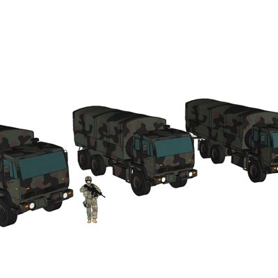 现代军用货车su模型