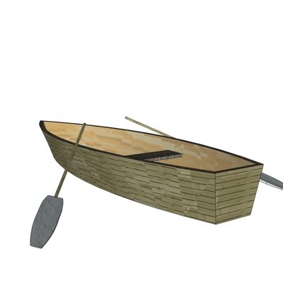 现代小木船su模型