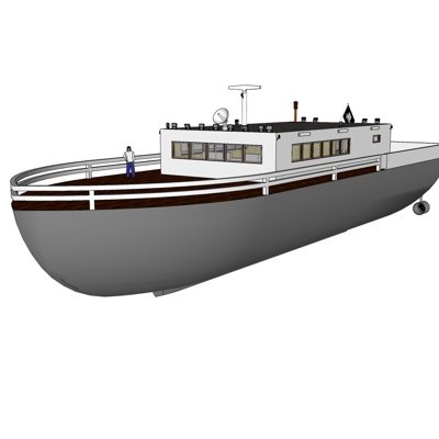 现代小型客船su模型