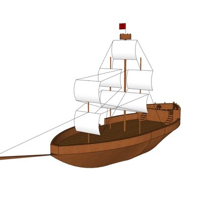 北欧古代运输船su模型