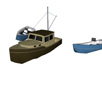 现代小型渔船su模型