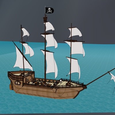北欧古代战船su模型
