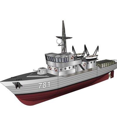 现代战舰su模型