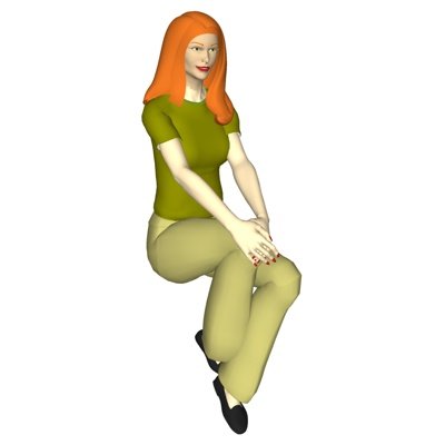 现代坐姿女人su模型
