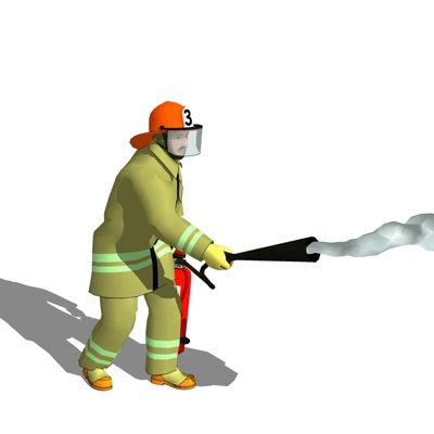 现代消防员su模型