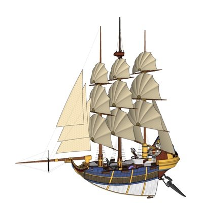 中式古代帆船su模型