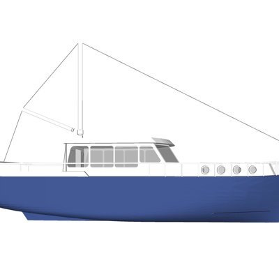 现代小型轮船su模型