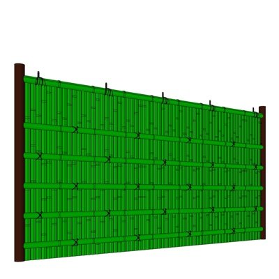 新中式竹子围栏su模型