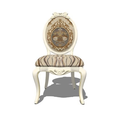 欧式古典布艺单椅su模型