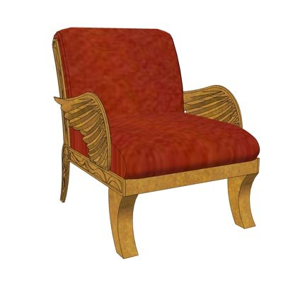 欧式古典布艺休闲椅su模型