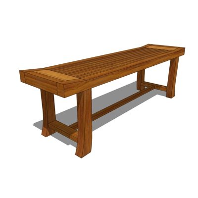 中式实木长凳su模型