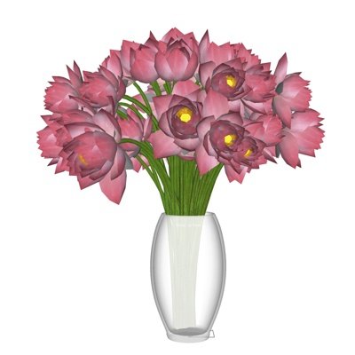 现代花卉花瓶su模型