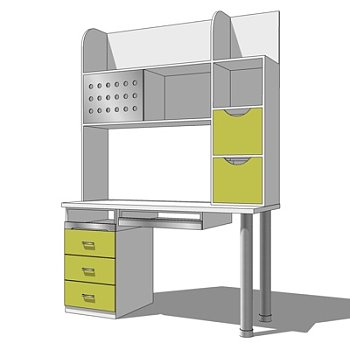 现代书桌su模型