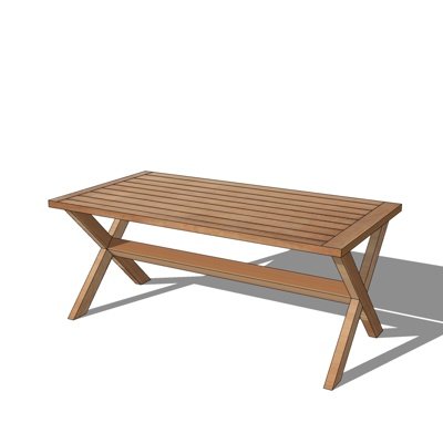 现代实木户外椅su模型