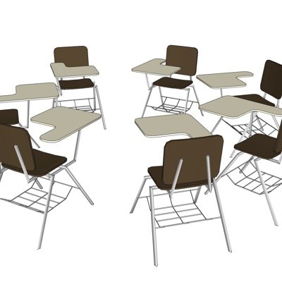 现代铁艺折叠椅su模型
