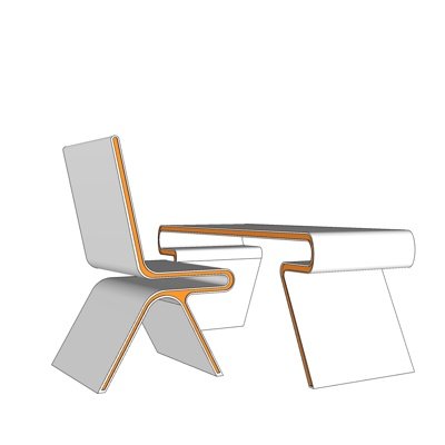 现代书桌椅su模型