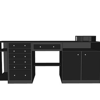 现代书桌su模型