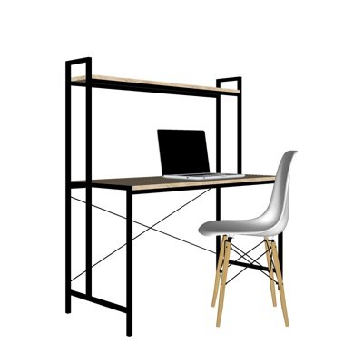 现代实木书桌椅su模型