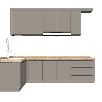 现代橱柜su模型