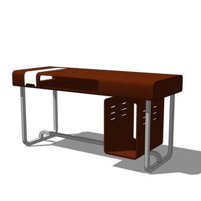 现代铁艺电脑桌su模型