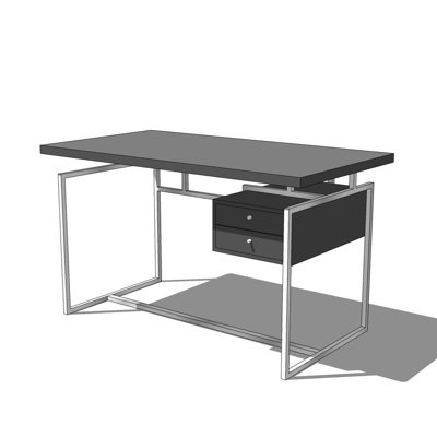 现代铁艺书桌su模型