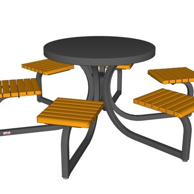 工业风休闲桌椅su模型