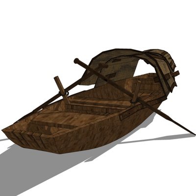 中式古代木船su模型