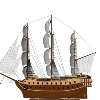 现代海盗船模型su模型