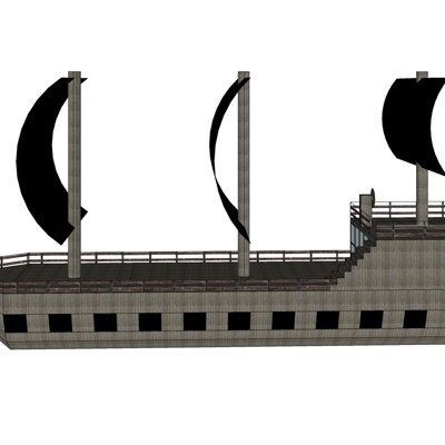 现代海盗船模型su模型