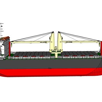 现代大型货船su模型