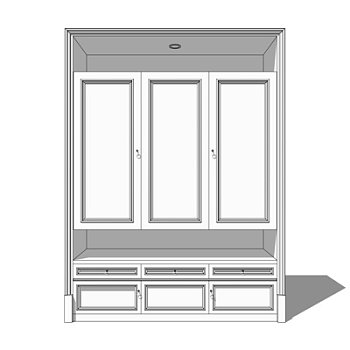 欧式实木衣柜su模型