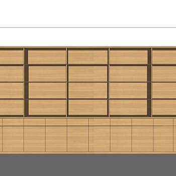 现代实木装饰柜su模型