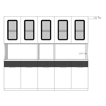 现代实木橱柜su模型